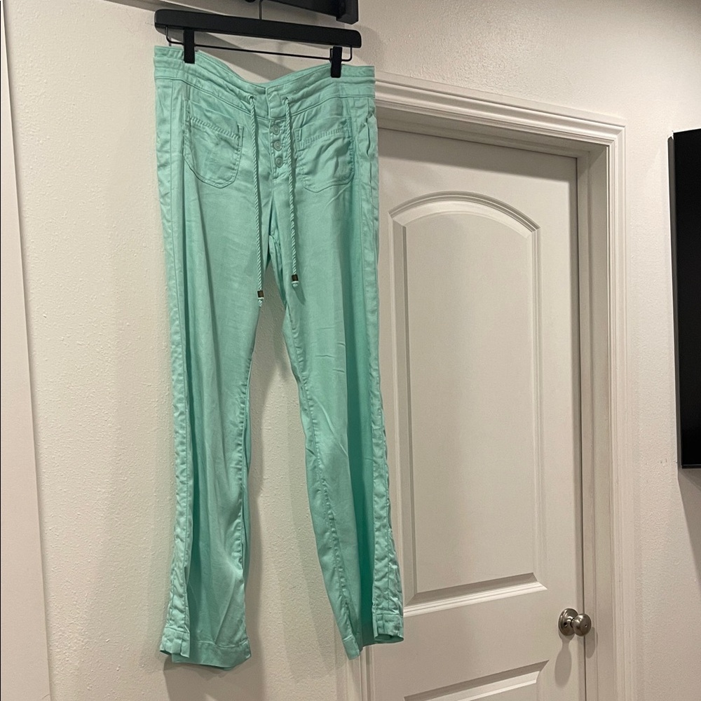 Level 99 2 Pocket Tie Aqua flowy pants